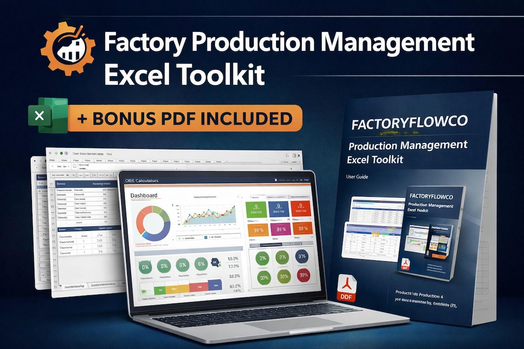 Factory Production Excel Template | OEE Tracker | Dashboard & Shift ...