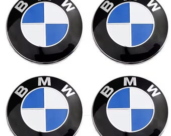BMW 4pcs stickers emblem for caps wheel center caps, aluminum, 56mm, 60mm, 64mm