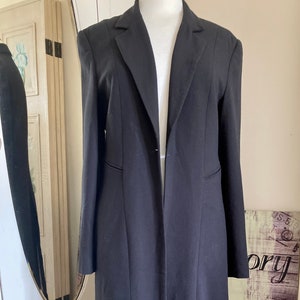 Vintage Retro 90s/Y2K Black longline Dress Jacket Womens Medium 12