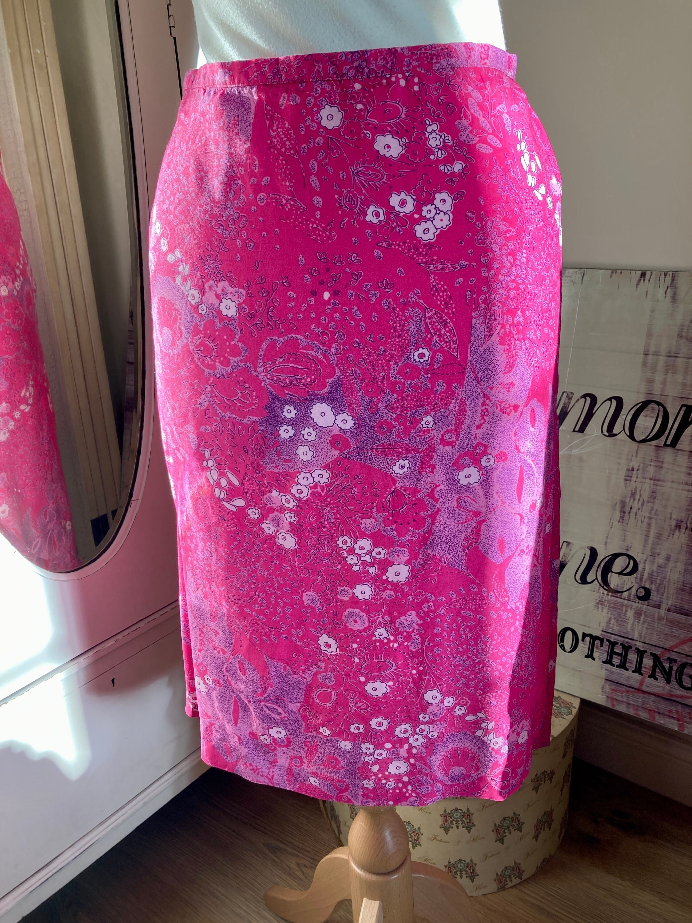 Pink Pencil Skirt Etsy UK