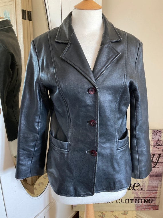 70s VINTAGE THE GENUINE LEATHER 本革 ジャケット レディース 古着 70s Sears The LeatheR Shop 本革 レザー