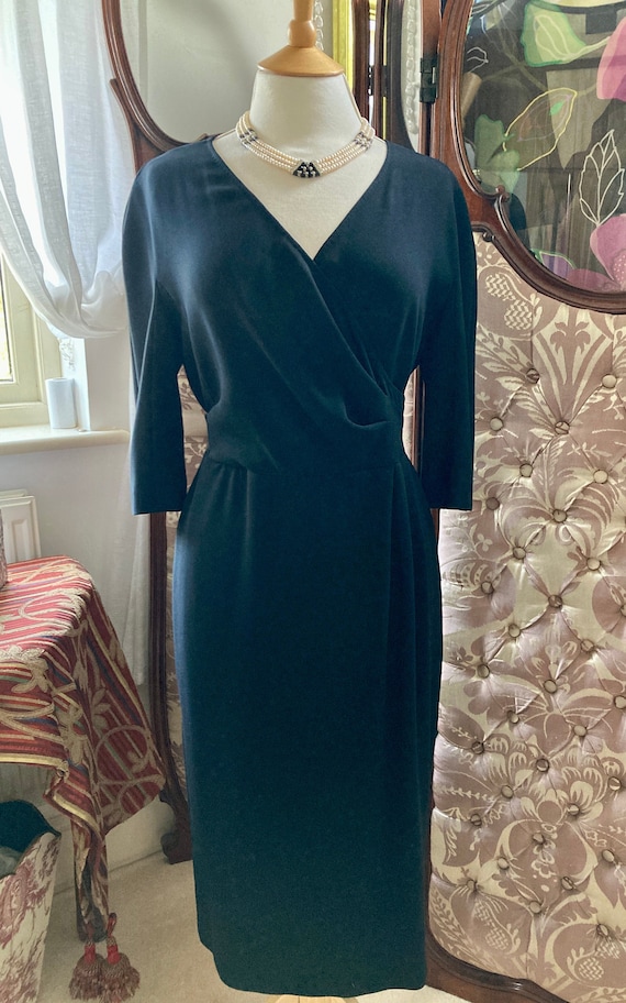 Vintage 80s Black Max Mara Designer Day To Evenin… - image 1