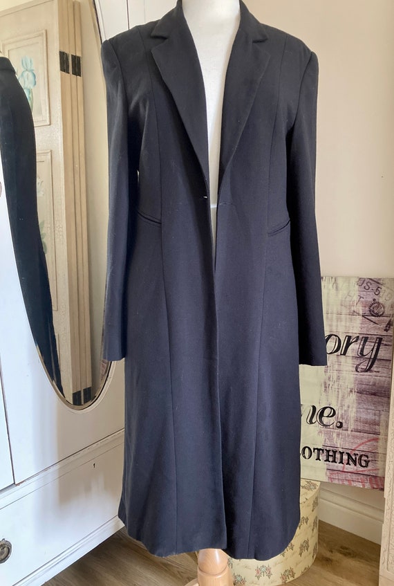 Vintage Retro 90s y2k Black Longline Dress Jacket Womens Medium 12 Etsy