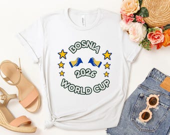 Bosnia 2026  Tee | Bosnia Flag Football Soccer Shirt