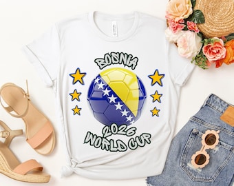 Bosnia 2026 World Cup Tee | Bosnia Flag Football Soccer Shirt