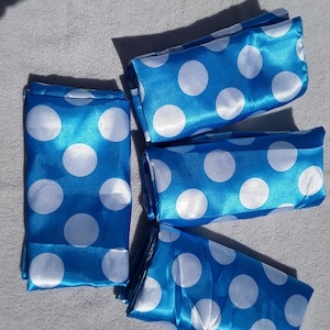 Blue With Large White Polka Dots Wild Rag