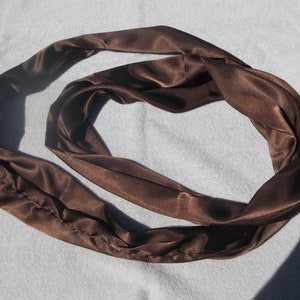 Silky Dark Brown Infinity Scarf