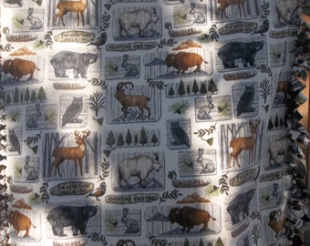 Large Mountains Are Calling Tied Fleece Blanket