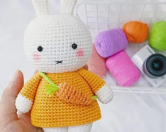 Crocheted Miffy Bunny Plush Toy | Soft Stuffed Animal, Nursery Decor, Playtime Companion