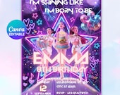 Editable K pop Demon Hunters Birthday Invitation Template, Birthday Invitation, Kpop Anime Party Invitation, Kids Birthday, Digital Download