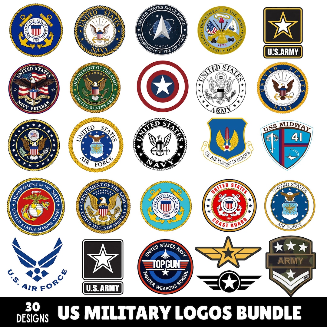 US Military Logos Bundle PNG, Army Navy Air Force Marine Corps Logos ...