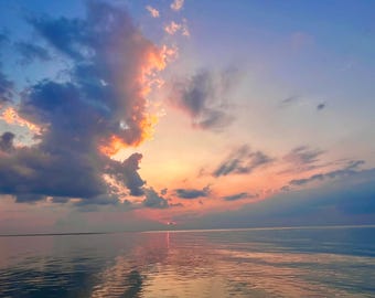 Dreamy Sunset Over Lake Michigan | Indiana Dunes Wall Art | Calming Nature Photography Print