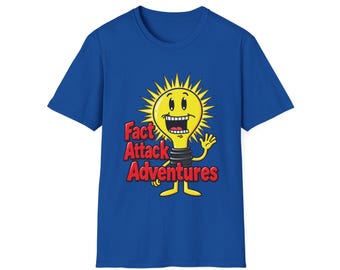 Fact Attack Adventures-tröja, söt glödlampa-grafiktröja