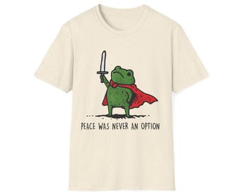 Fred var aldrig ett alternativ Retro groda-tröja, sarkastisk vuxenhumor-tröja