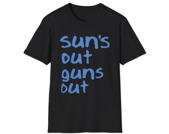 Suns Out Guns Out-tröja, roligt linne för gymmuskler, träningsmotivationskläder