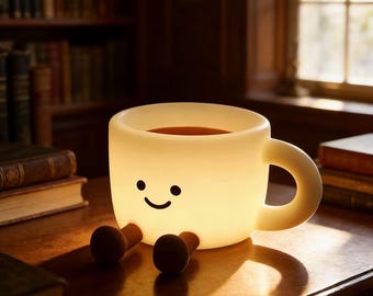 kawaii koffiekopje led-nachtlampje, 7 kleuren veranderende gloedlamp voor bureau nachtkastje, leuk kamerdecor cadeau voor koffieliefhebbers