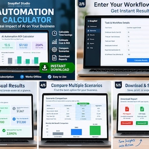 Calculadora de ROI de Automatización con IA | Herramienta de Ahorro de Tiempo y Costos | App HTML sin Suscripción