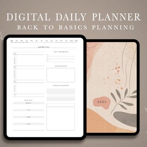 2025 Digital Daily Planner: Minimalist Hyperlinked PDF (Sticker Set & Covers)