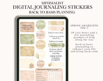 Spring Awakening Journaling Stickers: Watercolor Self-Care (Digital Download)