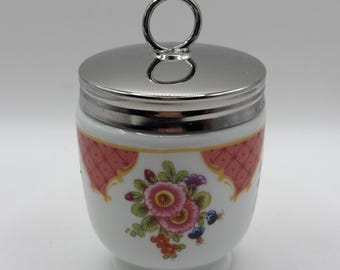 Vintage Royal Worcester Egg Coddler Porcelain Floral England Oven to Tableware