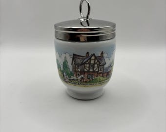 Vtg Royal Worcester Farmhouse Egg Recipe Coddler Porcelain Oven to Table