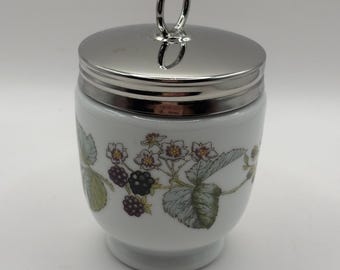 Vintage Royal Worcester Bramble Egg Coddler Fine Porcelain England Blackberry