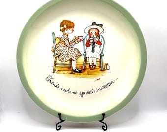 Holly Hobbie Collector Plate Vtg 1970s Friends Need No Special Invitation