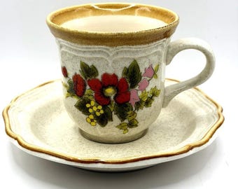 VTG 1970's Mikasa EC403/EC400 Garden Club Coffee Tea Cup Mug And Saucer - Japan