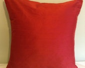 Clearance 16 quot red faux silk cushion cover, pillow, pillow case, scatter cushion. Pillow sham