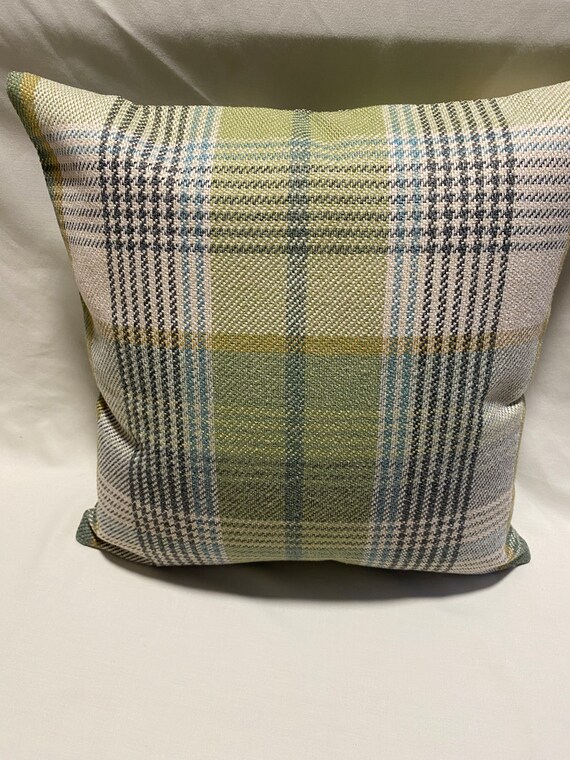 Green check cushion covers sales