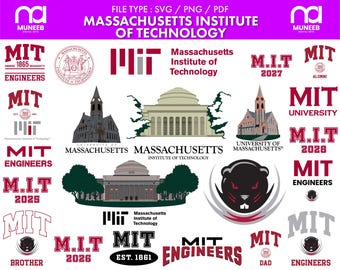 Massachusetts institute of technology svg bundle, MIT pngs, Football, Cricut, Athletics, College, digital file, svg bundle, stickers, decal