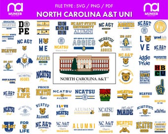 North Carolina A&T University svg bundle, Aggies pngs, NCAT svgs, Football, Cricut, Athletics, College, digital file, svg bundle, stickers