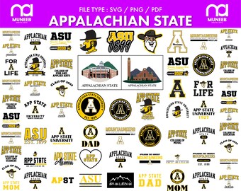 Mountaineers digital svg bundle, App state pngs, Football, Cricut, Athletics, College, digital file, svg bundle, stickers, decal, printable