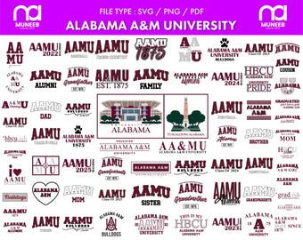 Alabama A&M University Svg bundle, AAMU bulldogs pngs, Football, Cricut, Athletics, College, digital file, svg bundle, stickers, decal