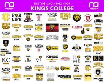 Kings College in PA svg bundle, Monarch pngs, Football, Cricut, Athletics, College, digital file, svg bundle, stickers, decal, printable