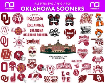 Paquete de archivos SVG de Oklahoma, imágenes PNG de los Sooners, fútbol americano, Cricut, atletismo, universidad, archivo digital, paquete de archivos SVG, pegatinas, calcomanías, archivos SVG imprimibles, vector