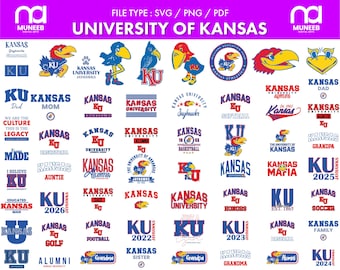 University of Kansas svg bundle, KU Jayhawks pngs, Football, Cricut, Athletics, College, digital file, svg bundle, stickers, decal, vector