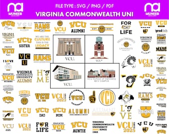 VCU Rams svg bundle, Virginia Commonwealth university pngs, Football, Cricut, Athletics, College, digital file, svg bundle, stickers, decal