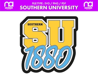 Southern University Svg design, SU 1880 png, Football, Cricut, Athletics, College, digital file, svg bundle, stickers, decal, printable svg