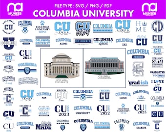 Columbia University svg bundle, Columbia Lions pngs, Football, Cricut, Athletics, College, digital file, svg bundle, stickers, decal, vector