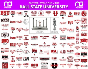 Ball State University svg bundle, Cardinals pngs, basketball, Cricut, Athletics, College, digital file, svg bundle, stickers, decal, vector