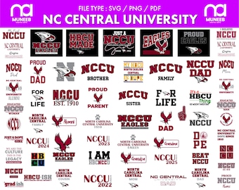 North Carolina Central University Svg-bundel, NCCU Eagles pngs, NCCU 1910 pdf, Cricut, atletiek, College, digitaal bestand, svg-bundel, sticker