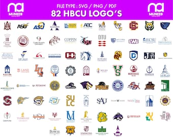 82 HBCU logos digital svg bundle HBCU Logos png vector Hbcu logo pdf Historically black Colleges and university svg files for cricut, vector