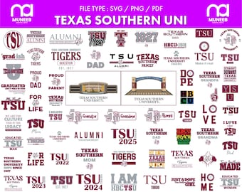 Texas Southern University svg bundle, TSU Tigers pngs, Football, Cricut, Athletics, College, digital file, svg bundle, stickers, decal, pdf