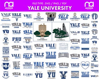Yale University svg bundle, Yale Bulldogs pngs, Football, Cricut, Athletics, College, digital file, svg bundle, stickers, decal, vector