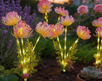 Solarbetriebene Spinnen Lilien Laternen, Garten Außenleuchten