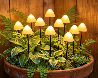 Handgefertigte 20 Solar Pilz Gartenleuchten - Wasserdichte LED Fairy Outdoor Bodenleuchten, geeignet für Rasen, Terrasse und Gartendekoration