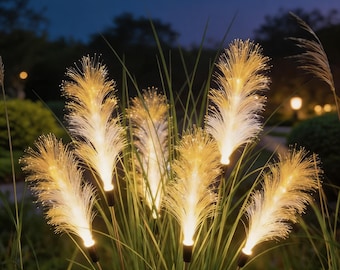 Solar Reed Gartenleuchten, wasserdichte LED Pampas Grass Stake Lichter, Outdoor Yard & Terrasse Landschaftsdekoration