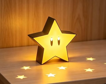 Mario Stern Nachtlicht | USB-LED-Lampe | Gamer Dekor