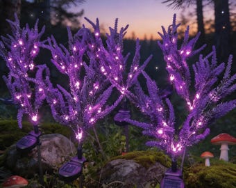 Lila Lavendel Solar Gartenleuchten, wasserdichte LED